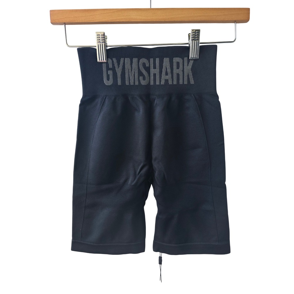 Gymshark Womens Flex Cycling Shorts S Seamless Biker Workout Black Charcoal NWT - Picture 3 of 17